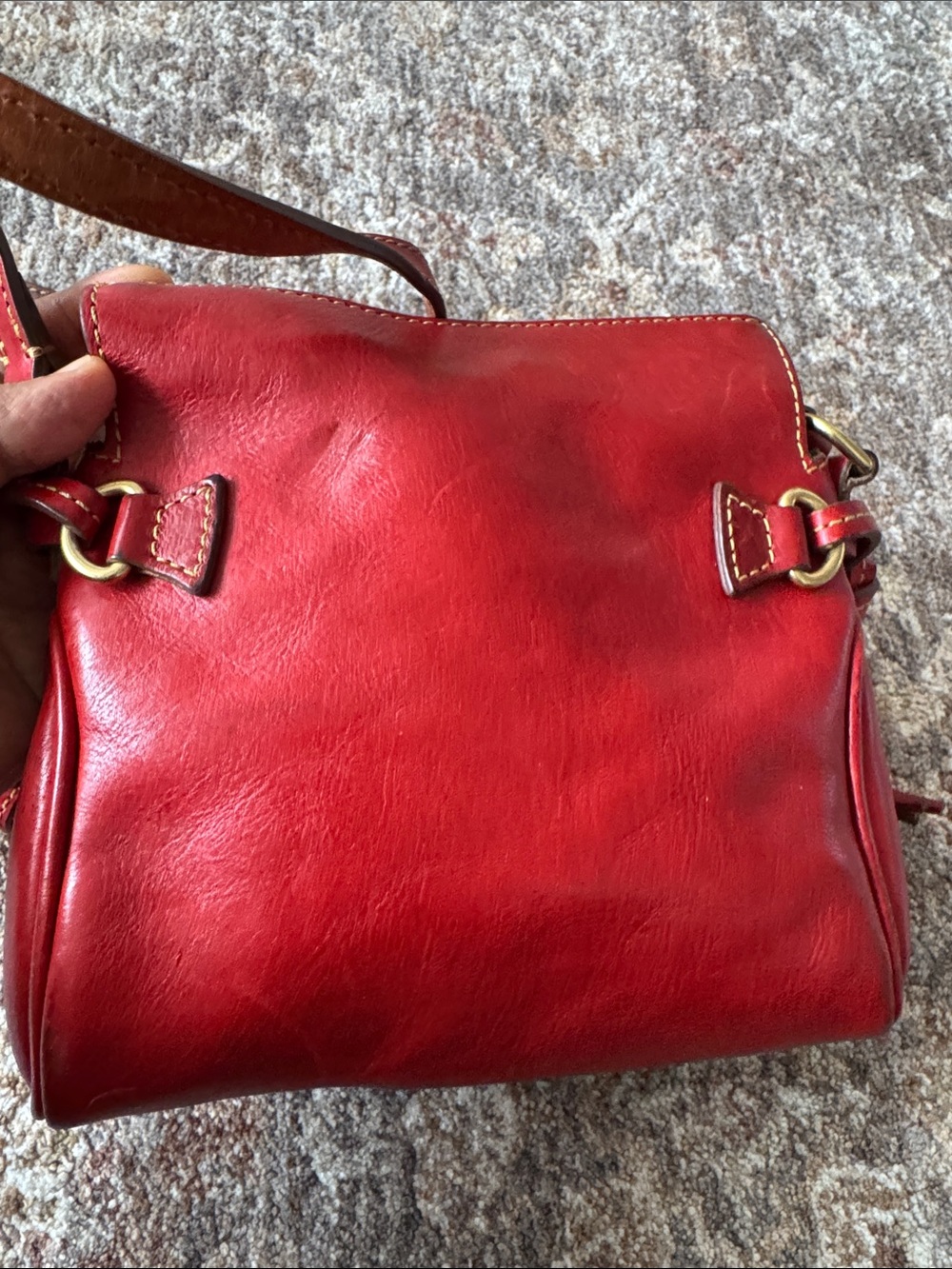 Dooney & Bourke Red Leather Crossbody Bag Florentine leather - Picture 6 of 16